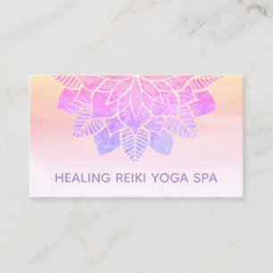 Carte De Visite *~* Pastel Rainbow Spirituelle Mandala Yoga Reiki