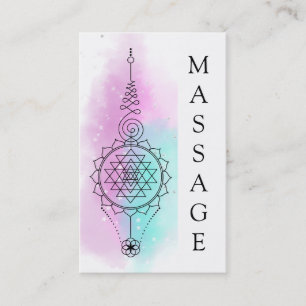 Carte De Visite *~* Pastel Rainbow Stars Massage de géométrie sacr