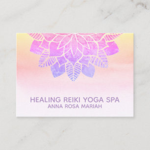 Carte De Visite *~* Pastel Rainbow Yoga Spirituel Reiki Mandala