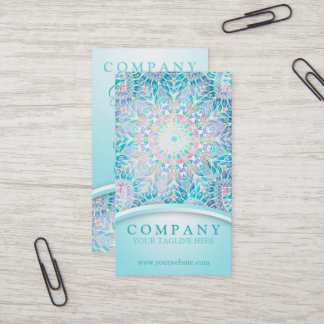 Carte De Visite Pastel Snowflake Mandala