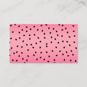 Carte De Visite Pastèque Graines Noires Vibes d'Été Rose Juteuse