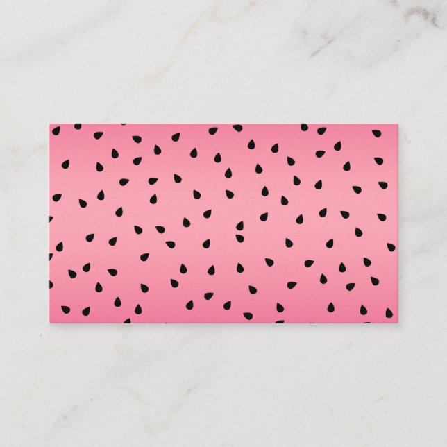 Carte De Visite Pastèque Graines Noires Vibes d'Été Rose Juteuse (Devant)