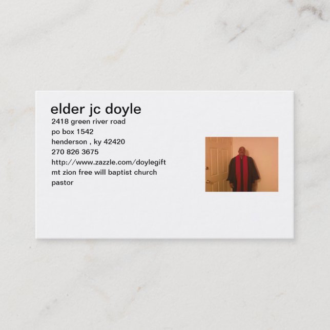 Carte De Visite pasteur (Devant)