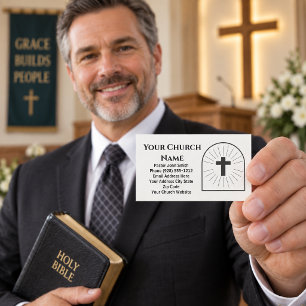 Carte De Visite Pasteur de l'église au logo de Croix Noire