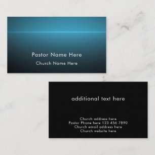 Carte De Visite Pasteur d'église chrétienne moderne bleu texte per