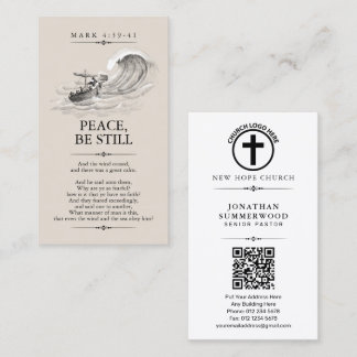 Carte de visite Pasteur Marc 4:39-41 avec QR Code