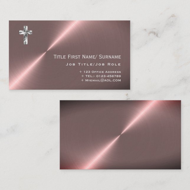 Carte De Visite Pasteur prêtre moderne Ministre Deacon Clergé Foi (Devant / Derrière)