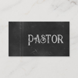 Carte De Visite Pastor Black Grunge Chalkboard2 Church