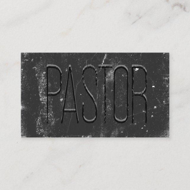 Carte De Visite Pastor Black Grunge Chalkboard Church (Devant)