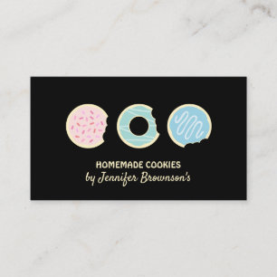 Carte De Visite Pâte à biscuits noirs Donuts Douceurs