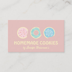 Carte De Visite Pâte à cookies jaune rose Douceurs Beignets