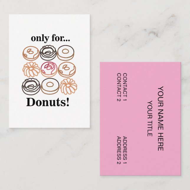 Carte De Visite Pâte à Donut Gâteau Sucré Boulangerie Nourriture (Devant / Derrière)