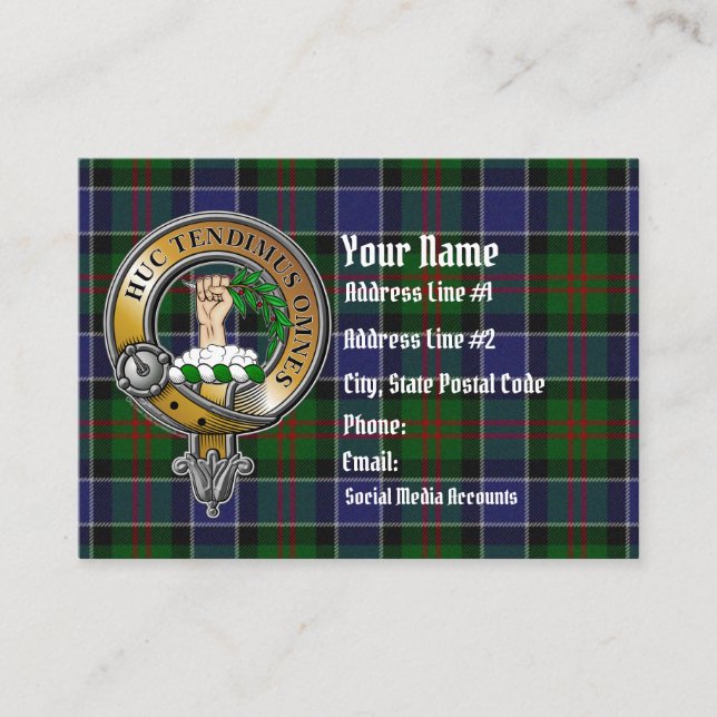 Carte De Visite Paterson Tartan & Badge (Devant)