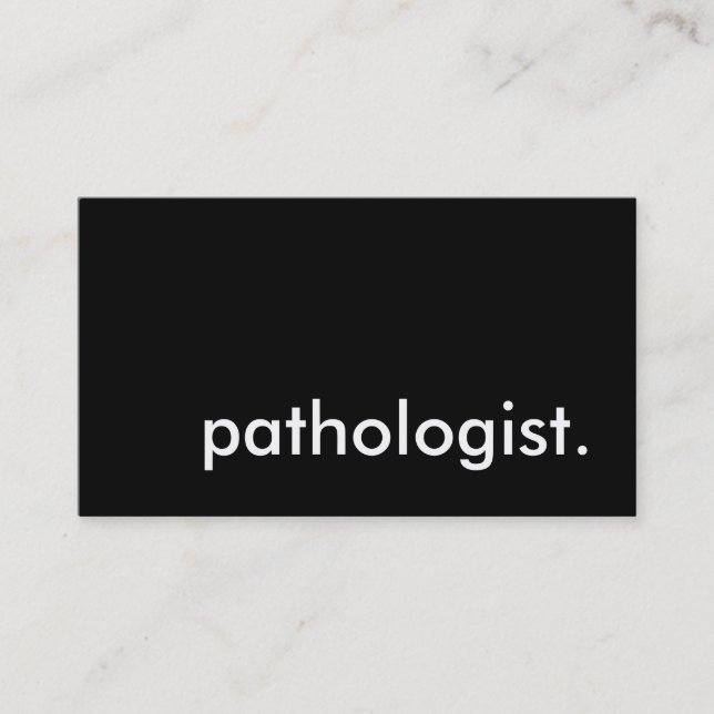 Carte De Visite pathologiste. (Devant)