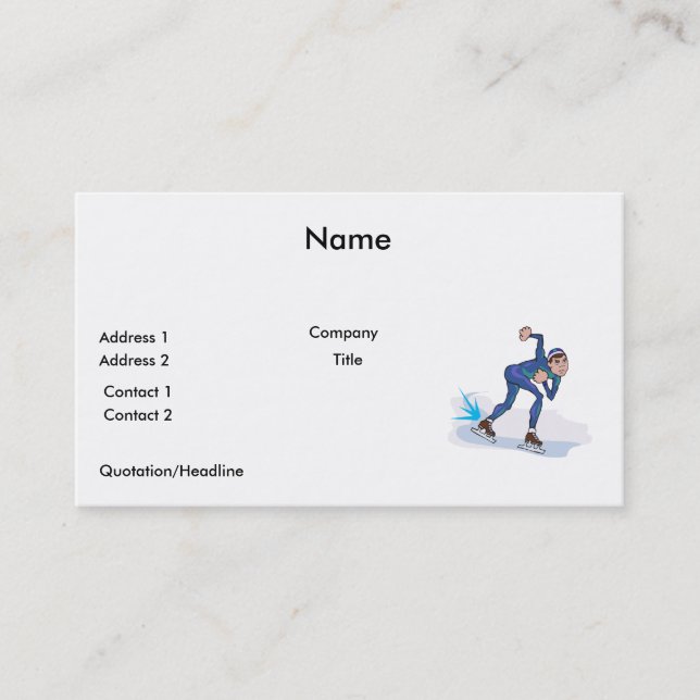Carte De Visite patineur de vitesse graphique (Devant)