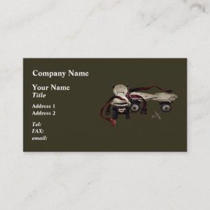 Carte De Visite Patins à rouleaux métalliques avec clé