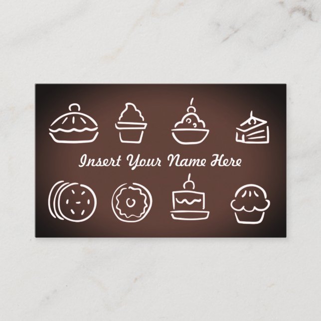 Carte De Visite pâtisserie à pâtisserie sur mesure brun (Devant)