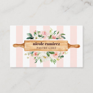 Carte De Visite Pâtisserie à rolling Pâtisserie à rayures de b