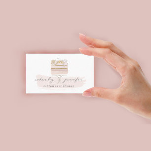 Carte De Visite Pâtisserie Boulangerie Gâteau d'anniversaire Rose 