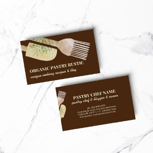 Carte De Visite Pâtisserie Brown Cream Pastel Illustration