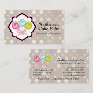 Carte De Visite Pâtisserie Cake Pops