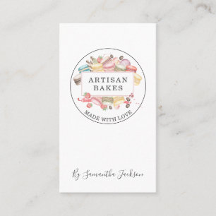 Carte De Visite Pâtisserie Chef Aquarelle Desserts