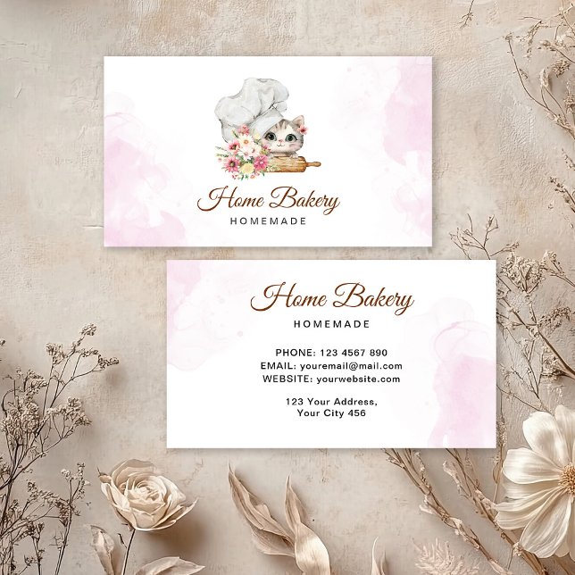Carte De Visite Pâtisserie Chef Kitten  (Créateur téléchargé)