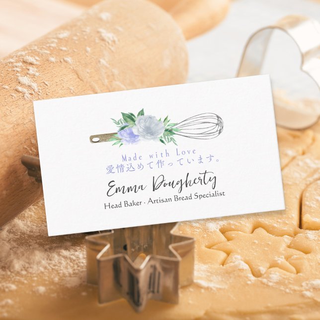 Carte De Visite Pâtisserie Chef Whisk Cuisine Ustensile Purple Flo (Créateur téléchargé)