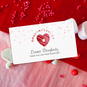 Carte De Visite Pâtisserie Coeur Donut Aquarelle Mignon Sprinkle R