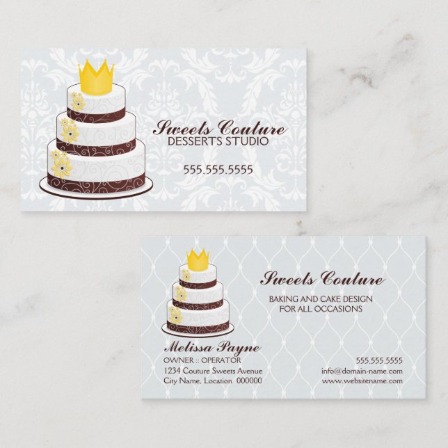 Carte De Visite Pâtisserie Couture sur mesure (Devant / Derrière)