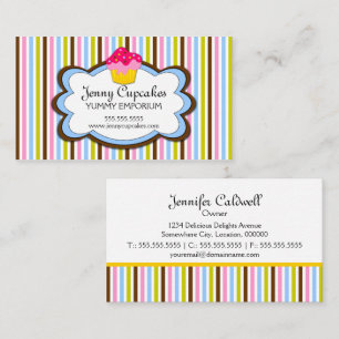 Carte De Visite Pâtisserie Cupcake à la mode