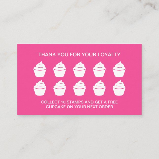 Carte De Visite Pâtisserie Cupcake boulangerie fidélité puncard mo (Dos)