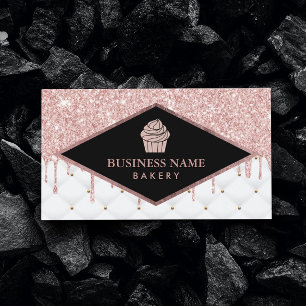 Carte De Visite Pâtisserie Cupcake Chef boulangerie Rose Gold Part