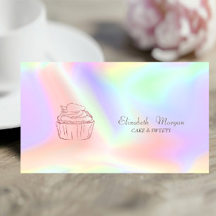 Carte De Visite Pâtisserie de Cupcake Pailleté Holographique