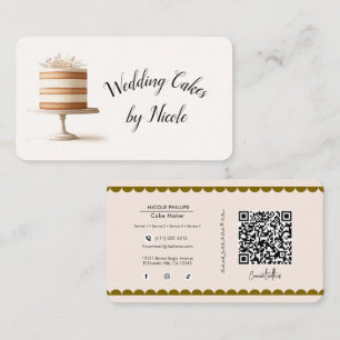 Carte De Visite Pâtisserie de gâteaux de mariage QR de connexion s