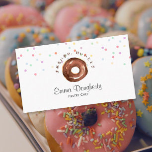 Carte De Visite Pâtisserie Donuts Boulangerie Chef Aquarelle Migno