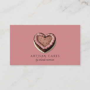 Carte De Visite Pâtisserie Élégante Gâteau Dusty Blush Rose