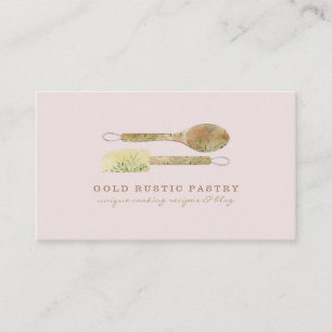 Carte De Visite Pâtisserie florale Cuillère rustique spatule logo