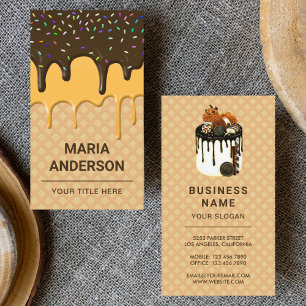 Carte De Visite Pâtisserie Gouttes de Glaçage au Chocolat Boulange