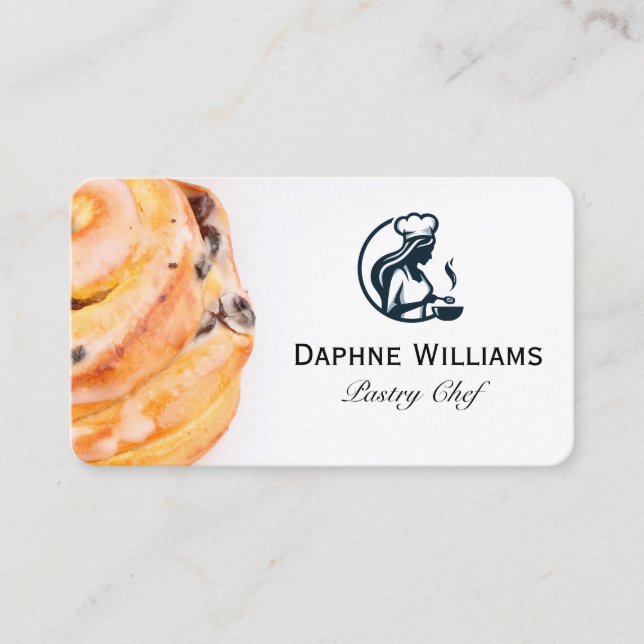 Carte De Visite Pâtisserie | Logo de chef (Devant)
