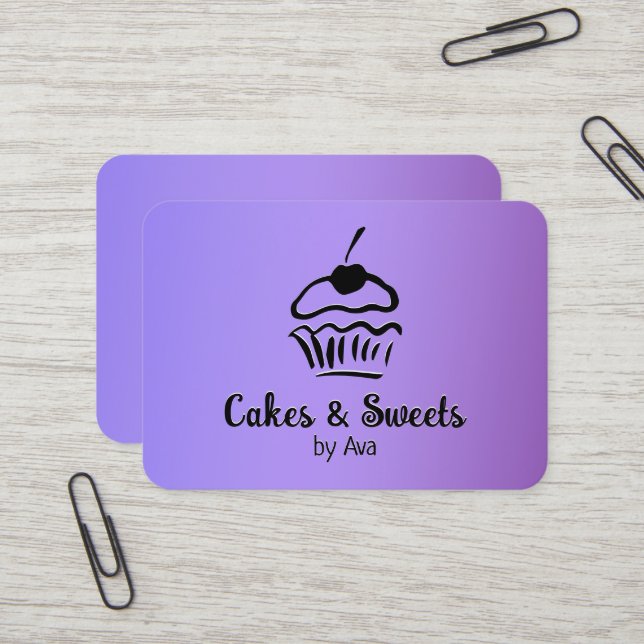 Carte De Visite Pâtisserie Maison Gâteau Maison (Devant/Arrière en situation)