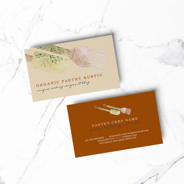 Carte De Visite Pâtisserie Pastel Couleur unique Chef Cuisinier (BAKERY PASTRY CHEF COOK CAKE event planner business)