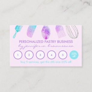 Carte De Visite Pâtisserie rose pâtisserie Chef Accueil Boulangeri