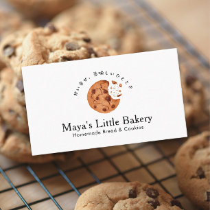 Carte De Visite Pâtisserie Rustique Cookie Bite Aquarelle