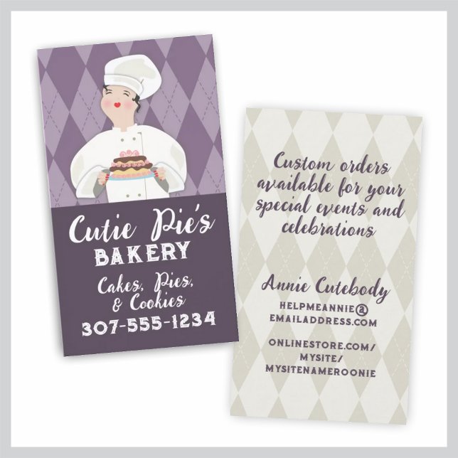 Carte De Visite pâtisserie vintage chef pâtisserie pâtisserie boul (Créateur téléchargé)