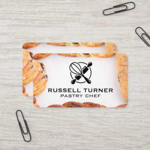 Carte De Visite Pâtisseries Baker Logo Enseigne à Rouleau Fouet