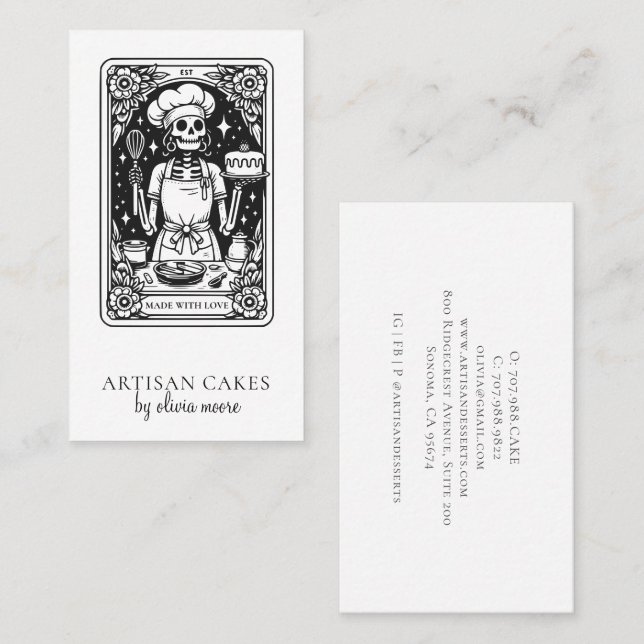 Carte De Visite Pâtissier Boulanger Tarot (Devant / Derrière)