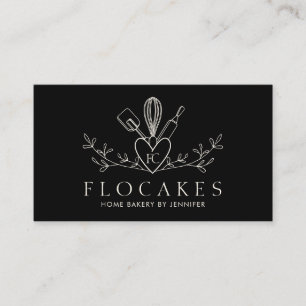 Carte De Visite Pâtissier Boulangerie Black Whisk Kitchen