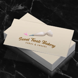 Carte De Visite Pâtissier Boulangerie Crème Poche à Douille & Cœur