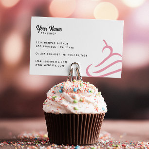 Carte De Visite Pâtissier Boulangerie Cupcake Rose 